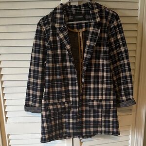 Liverpool Black and Cream Plaid Blazer